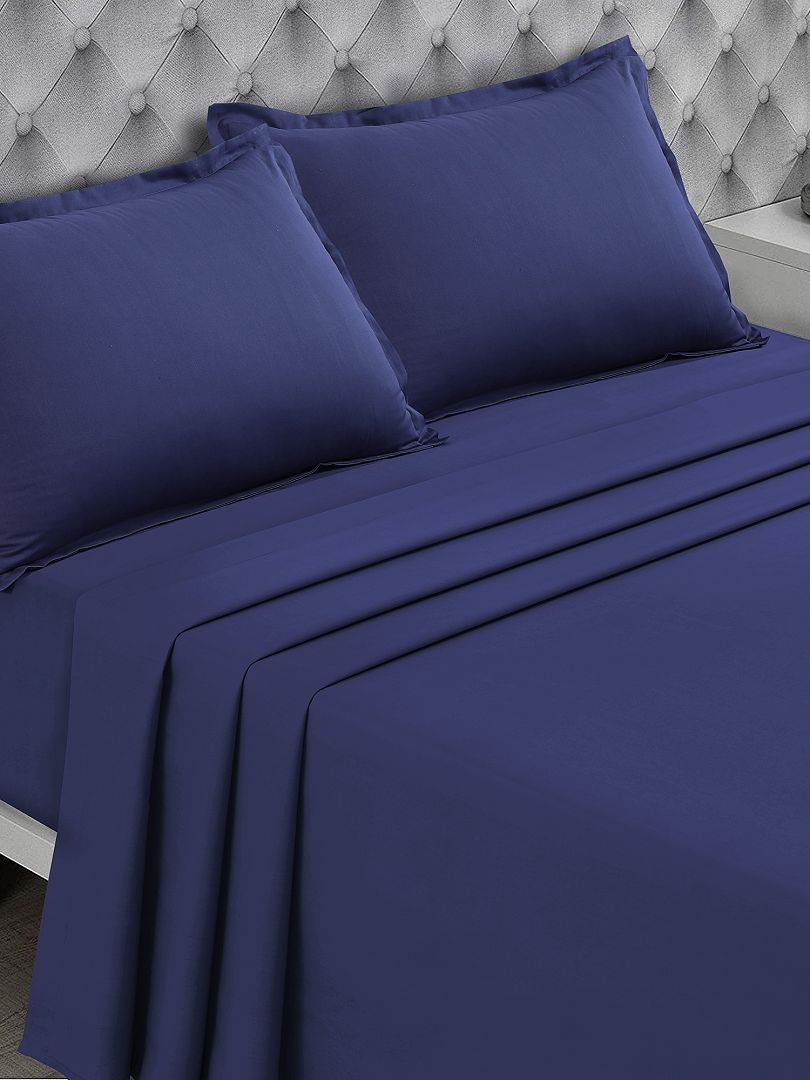 Effen plat laken - marineblauw