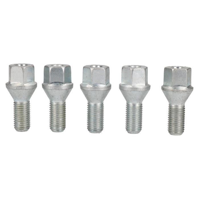 Tornillos de rueda de repuesto M12 x 1.5 para bujes de remolque cónicos, paquete de 5