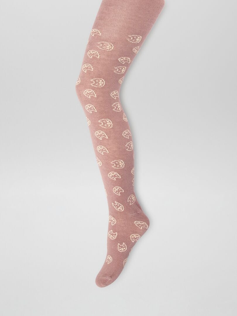 Set di 2 collant in maglia fantasia - MARRONE