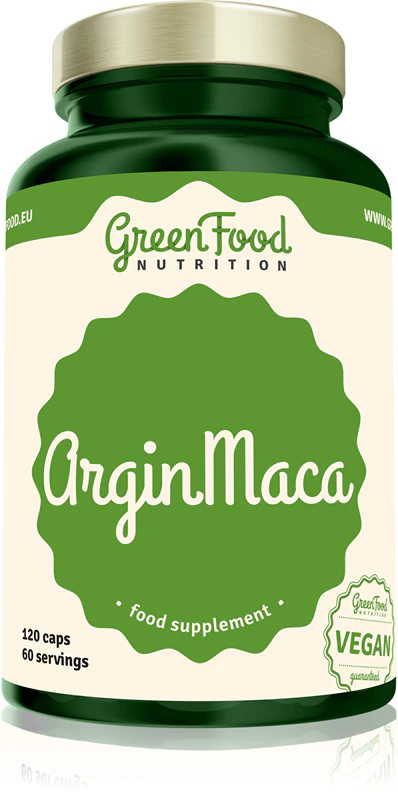 Suplemento alimentar em cápsulas à base de ervas GreenFood Nutrition ArginMaca