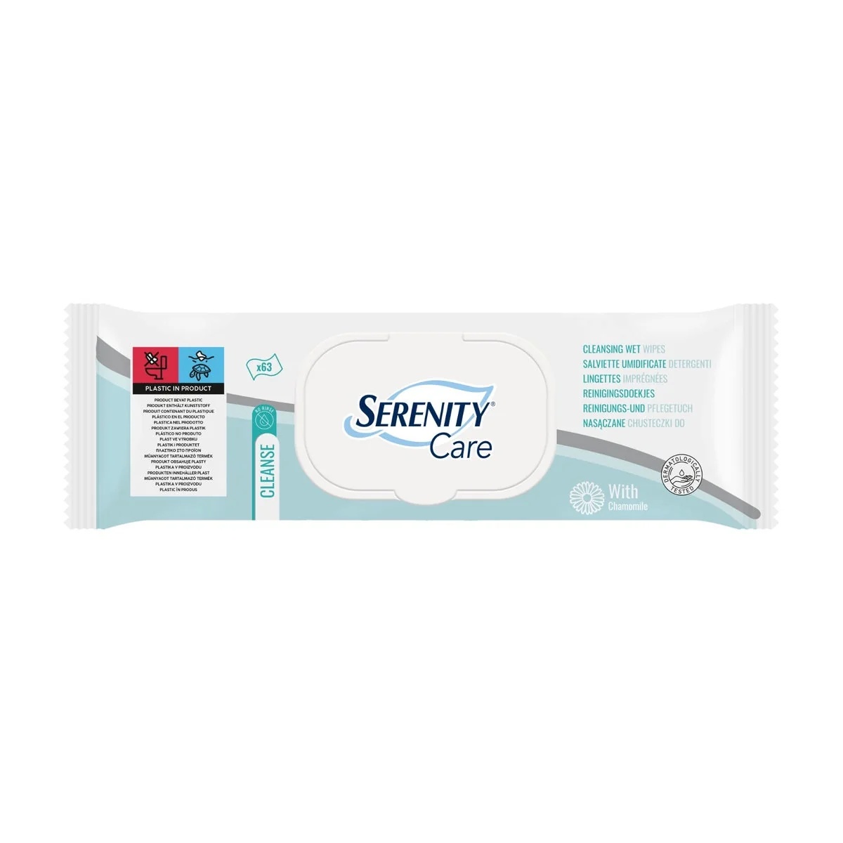 Lenços de limpeza Serenity, 63 unidades