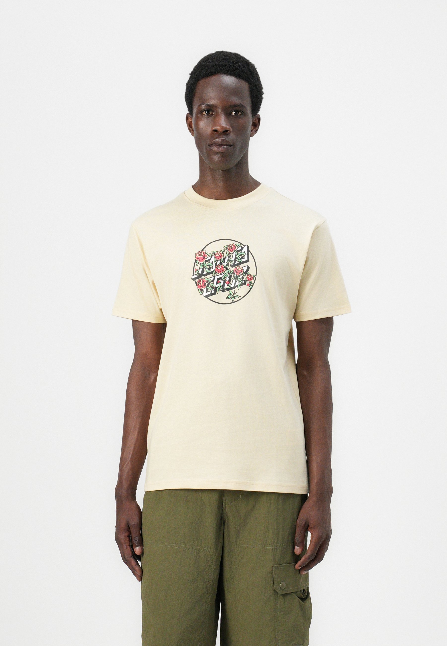 Santa Cruz FLASH STACKED DOT FRONT TEE UNISEX - Koszulka z nadrukiem - blond wood