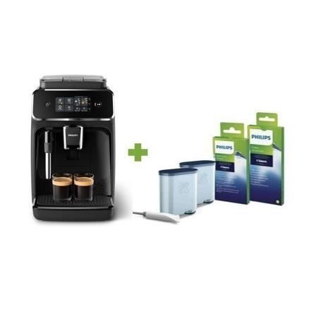 Machine expresso broyeur automatique - PHILIPS - EP2225/10 - 1500 W - 275 g de grains - Noir mat + 2 Kit d'entretien AquaClean