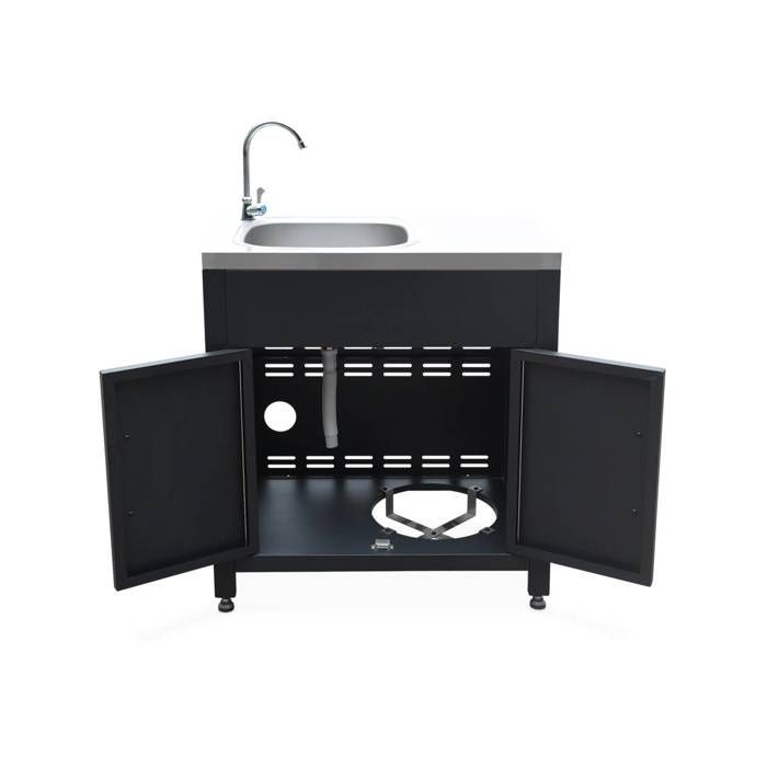 Cocina exterior GRIMAUD de acero inoxidable de 4 módulos