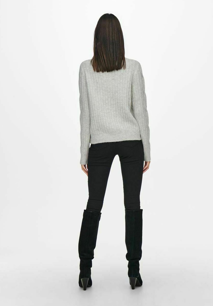 JDY ZIPPER BRAIDER - Maglione - grigio melange super chiaro