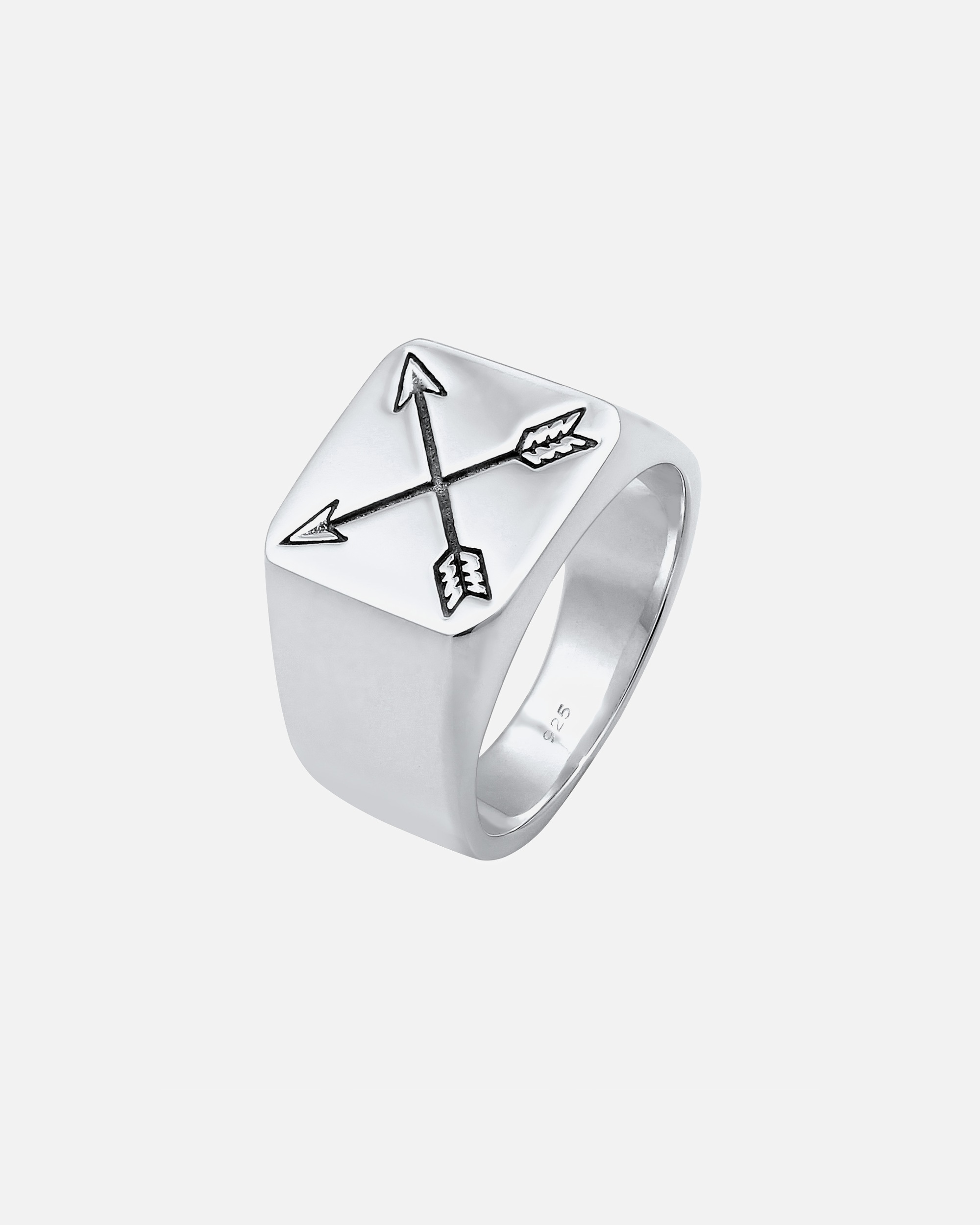KUZZOI Chevalière Flèche Base Mat Bague Homme-(925/1000) Argent