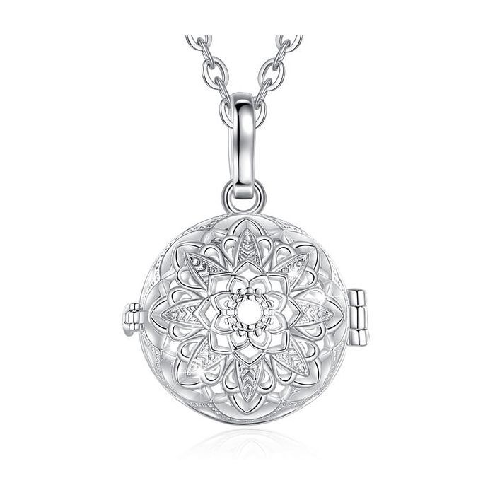 Pregnancy Bola Necklace, Starry Flower Cage, Pink Ball