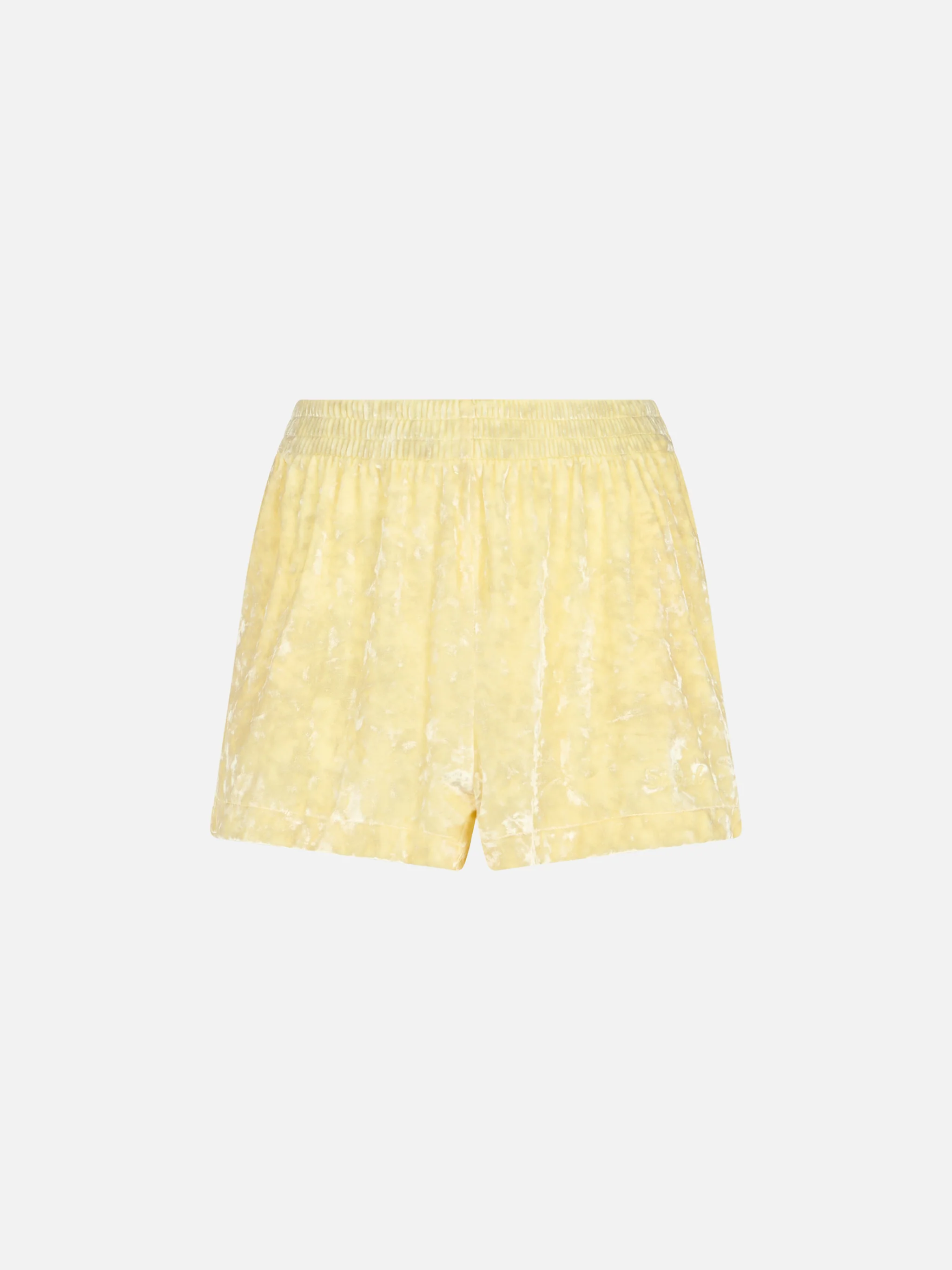 Short en chenille jaune pâle pour femme Cate