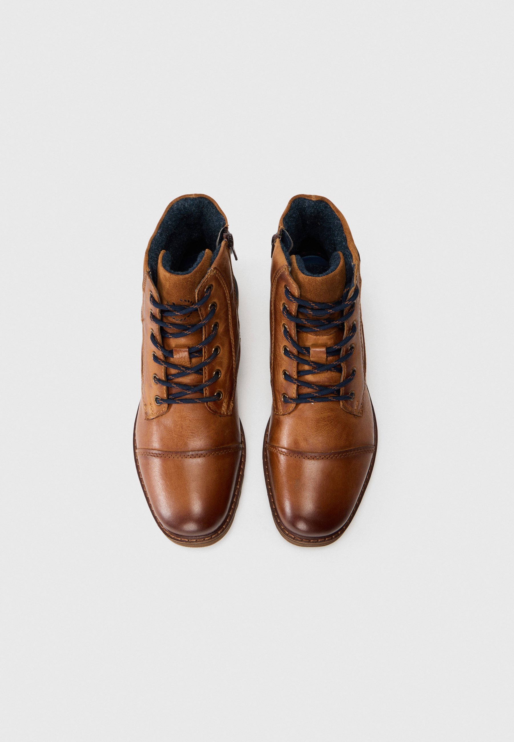 Bottines Bugatti à lacets - cognac