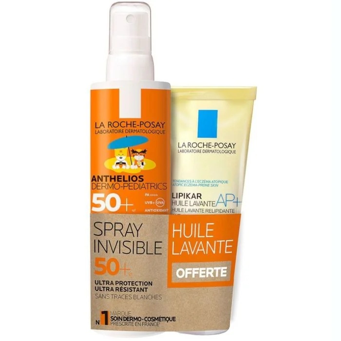 LA ROCHE POSAY La Roche Posay Anthelios spray SPF50+ Uvmune Dermoped 200 ml + Lipikar olie 100 ml Zonnebrandcrème en reiniger