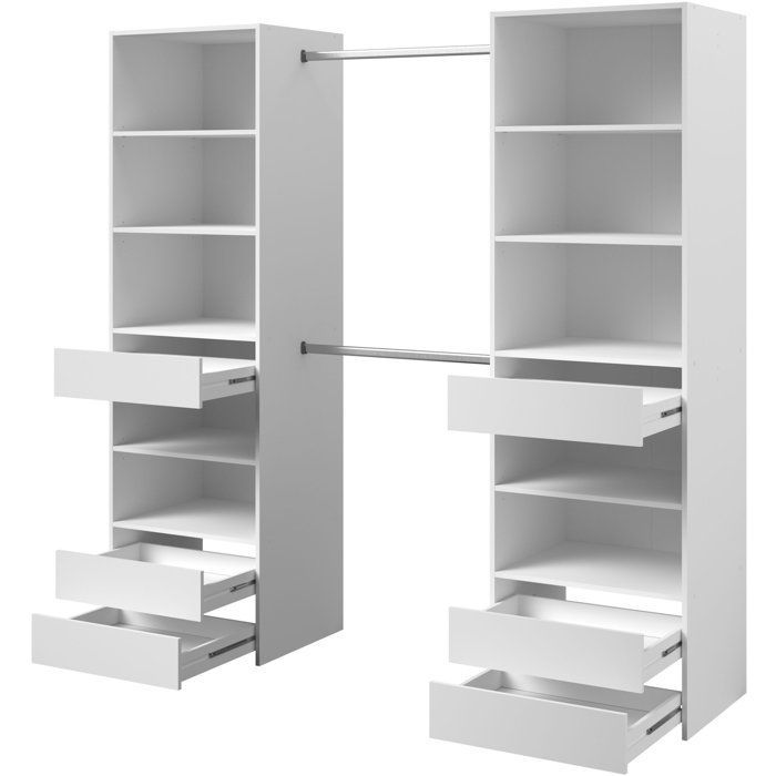 Dressing double - L199,9 x P49,7 x H200 cm - Blanc - Made in France