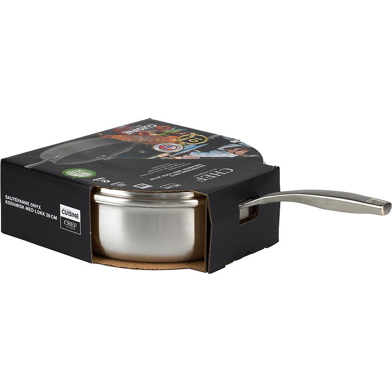 Cuisine Chef sauteerpan ø 26 cm met deksel Onyx keramiek Cuisine