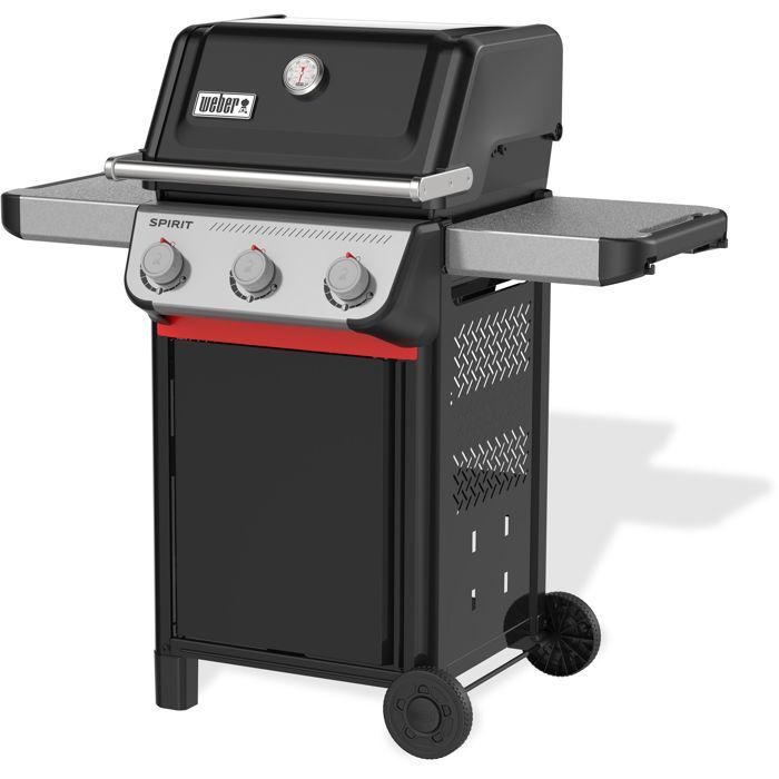 Barbecue à gaz - Weber - Spirit E-310 - 3 brûleurs en acier inoxydable - 7kW - Thermomètre - Noir