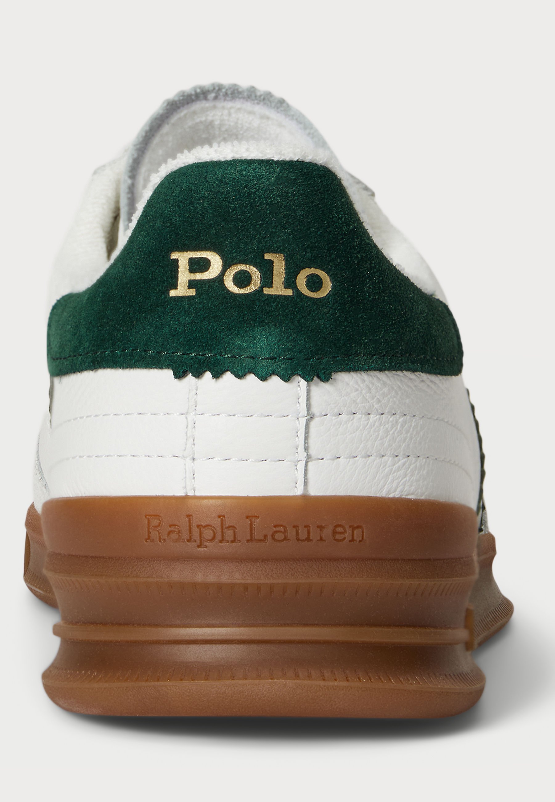 Polo Ralph Lauren HERITAGE AERA SNEAKERS IN PELLE UNISEX - Sneakers - bianco sporco/foresta