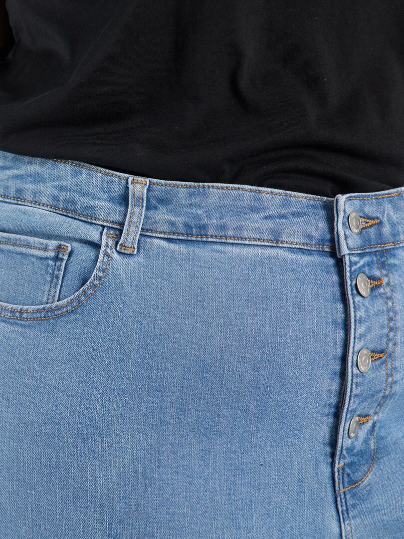 Pantalones vaqueros ajustados de talle alto - azules