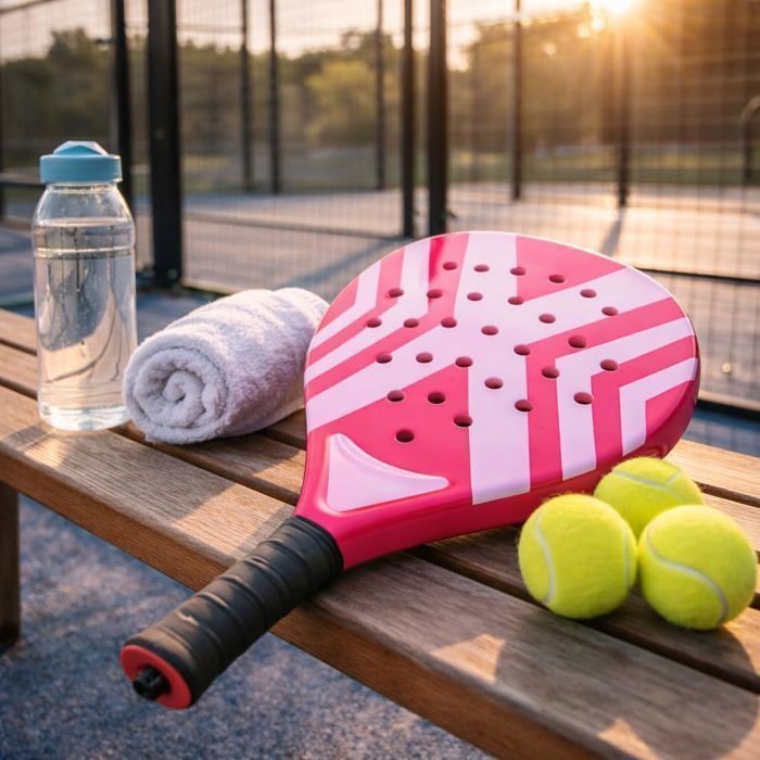 Padel rackets voor volwassenen – padeltennis racketset voor beginners en gevorderde spelers, professioneel racket (roze)