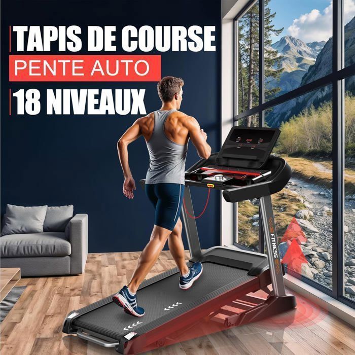 Loopband - METTLEMATIC - T500 - Opvouwbaar & Hellingshoek - 3,75 pk motor - Snelheid 1–18 km/u