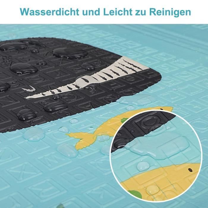 Tapis de jeu pour bébé,tapis de rampement double face,Motifs d'animaux et d'alphabets,Tapis de sol pliable 200 x 180 x1 cm