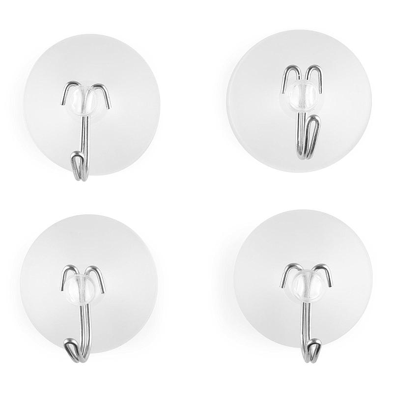 Huishaakjes (4 stuks) Ø 4 cm met zuignap, transparant