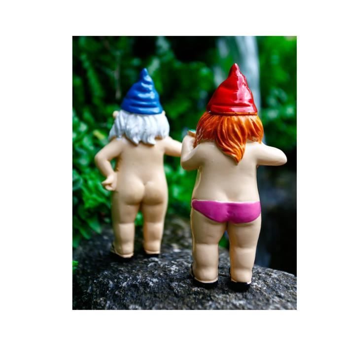Gnomo de jardín - Par de gnomos - Blancos - Resistentes al agua