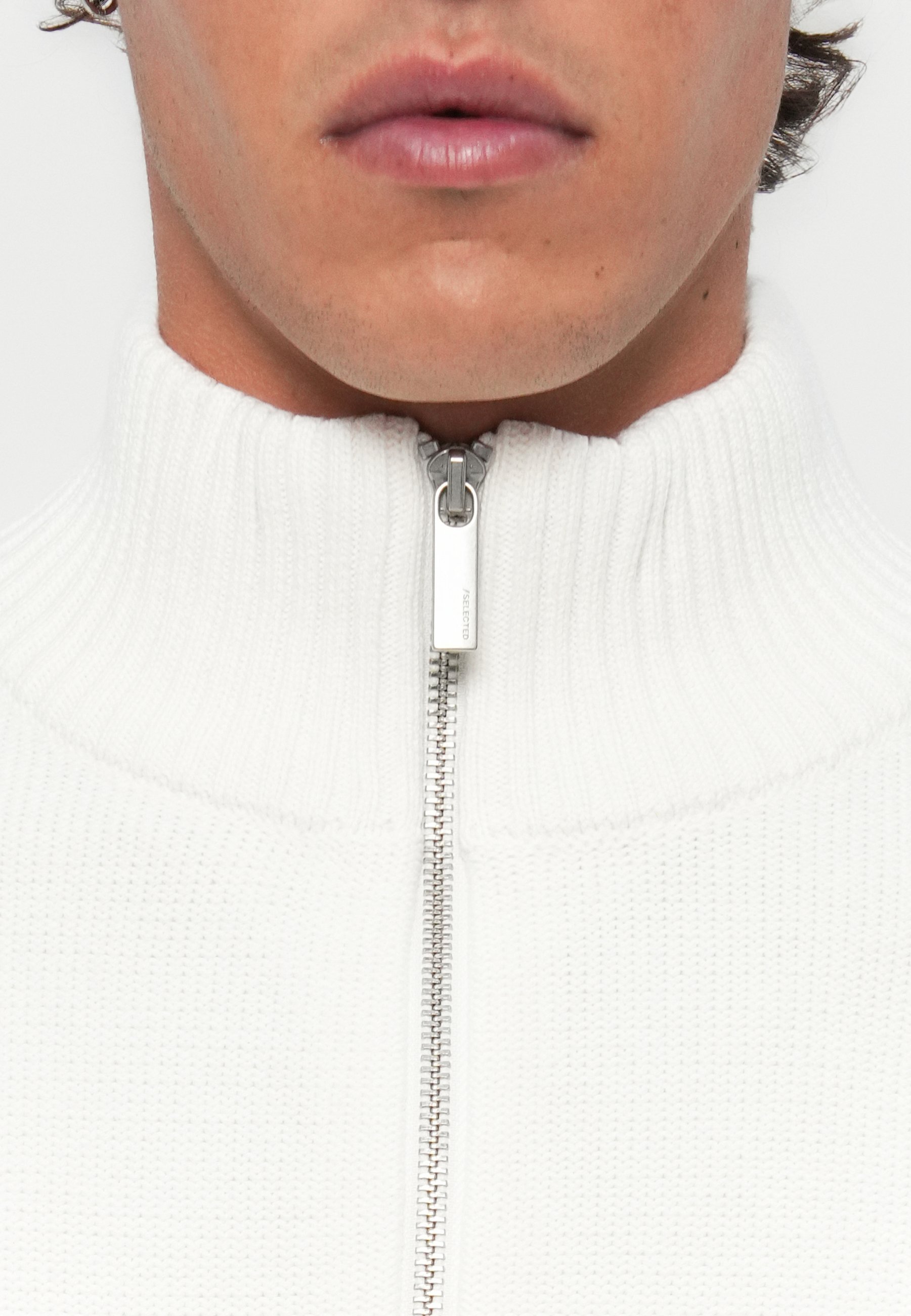 Selected Homme SLHAXEL HALF ZIP - Jumper - egret
