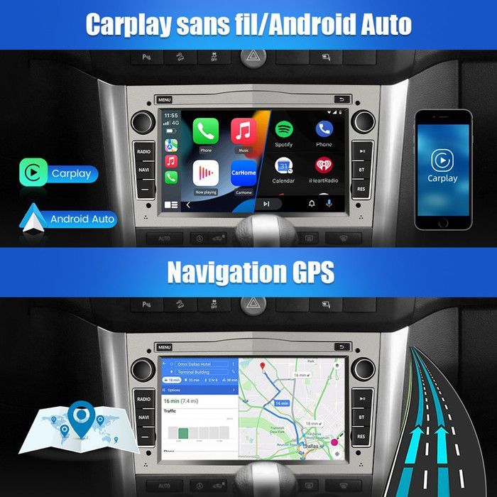 AWESAFE 7 ''Android 13 Autoradio 1 GB + 32 GB voor Opel Corsa Vivaro Antara Vectra Sigum Combo Zafira Astra Meriva Carplay Android Auto