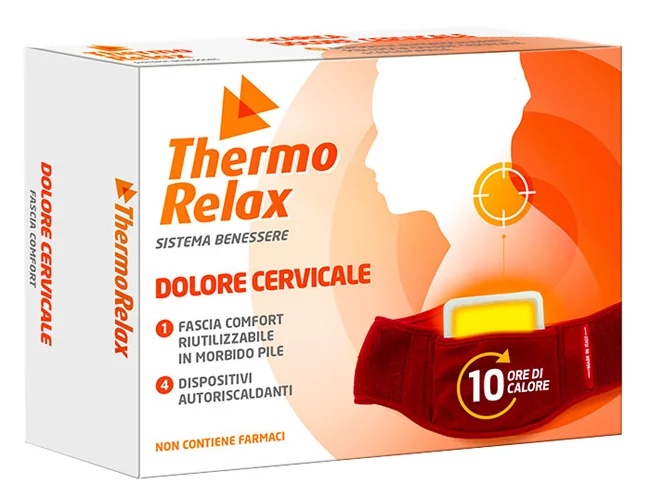THERMORELAX Thermorelax Nackenstütze + 4 selbsterwärmende Elemente zur Schmerzlinderung