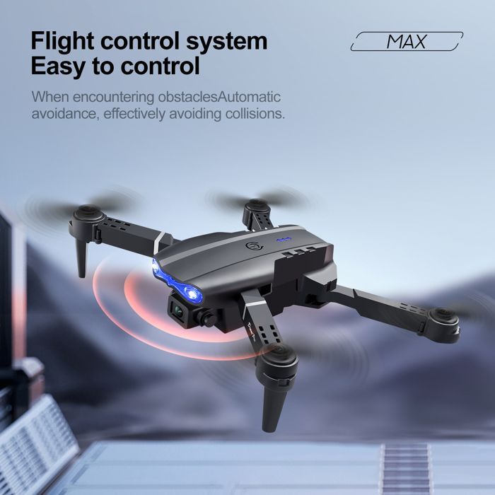 Dron con cámara, control remoto con pantalla, cuadricóptero RC plegable para principiantes, juguete para niños y niñas, regalos de Navidad, negro.