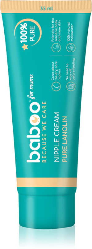 Creme para mamilos Baboo, lanolina pura, pomada de lanolina.
