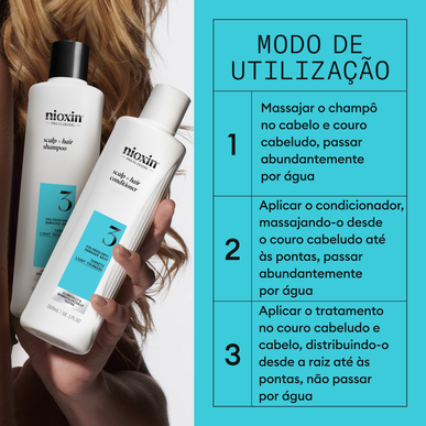Nioxin Professionals Pack 3 Farget hodebunnsbehandling for tørt og skadet hår, lett tynnende sett for farget hår (1 enhet)