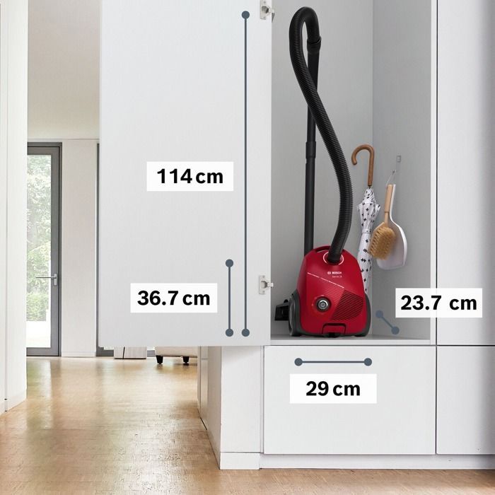 Aspiradora con bolsa - Bosch - GL20S BGLS2RD1 - Microfiltro - Bolsa - Roja