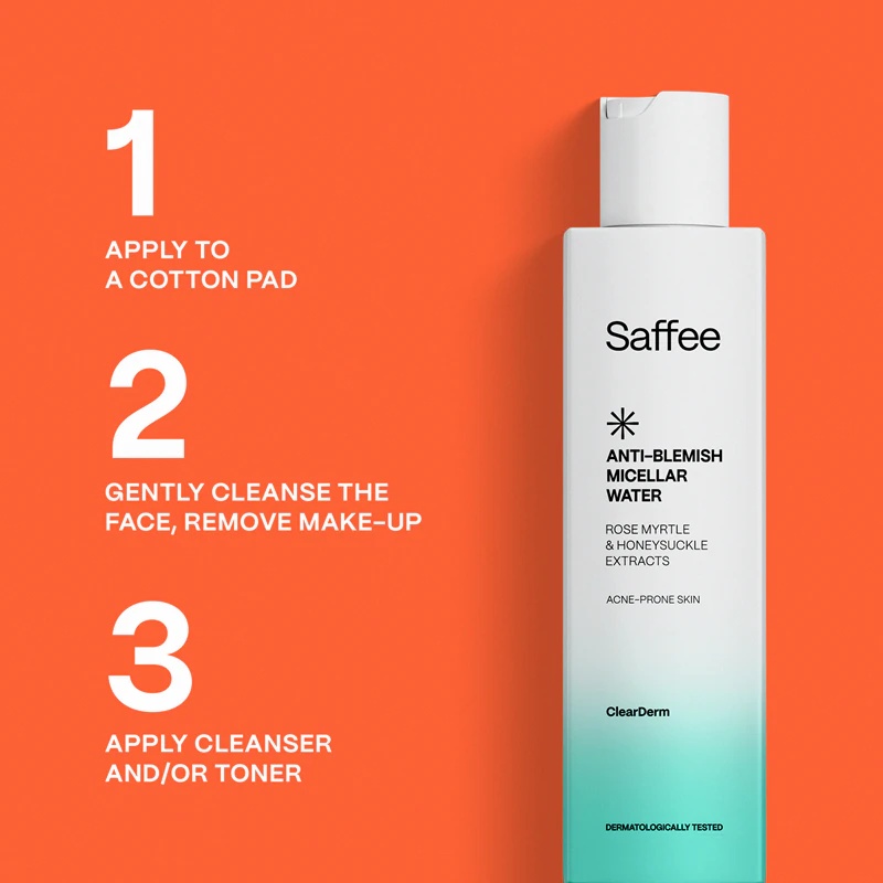 „Saffee ClearDerm“ micelinis vanduo nuo spuogų probleminei odai