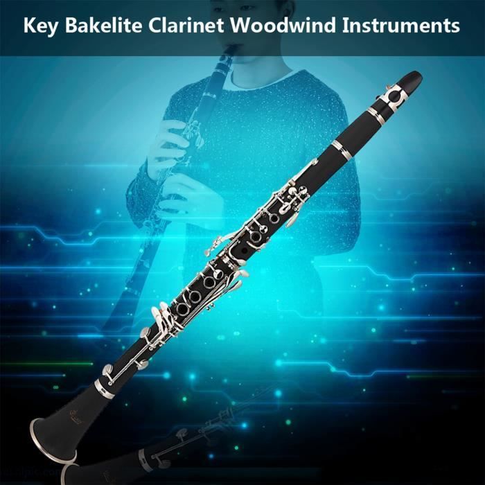 Clarinetto in bachelite OMABETA - 17 tasti - tonalità di Si - con panno per la pulizia delle note
