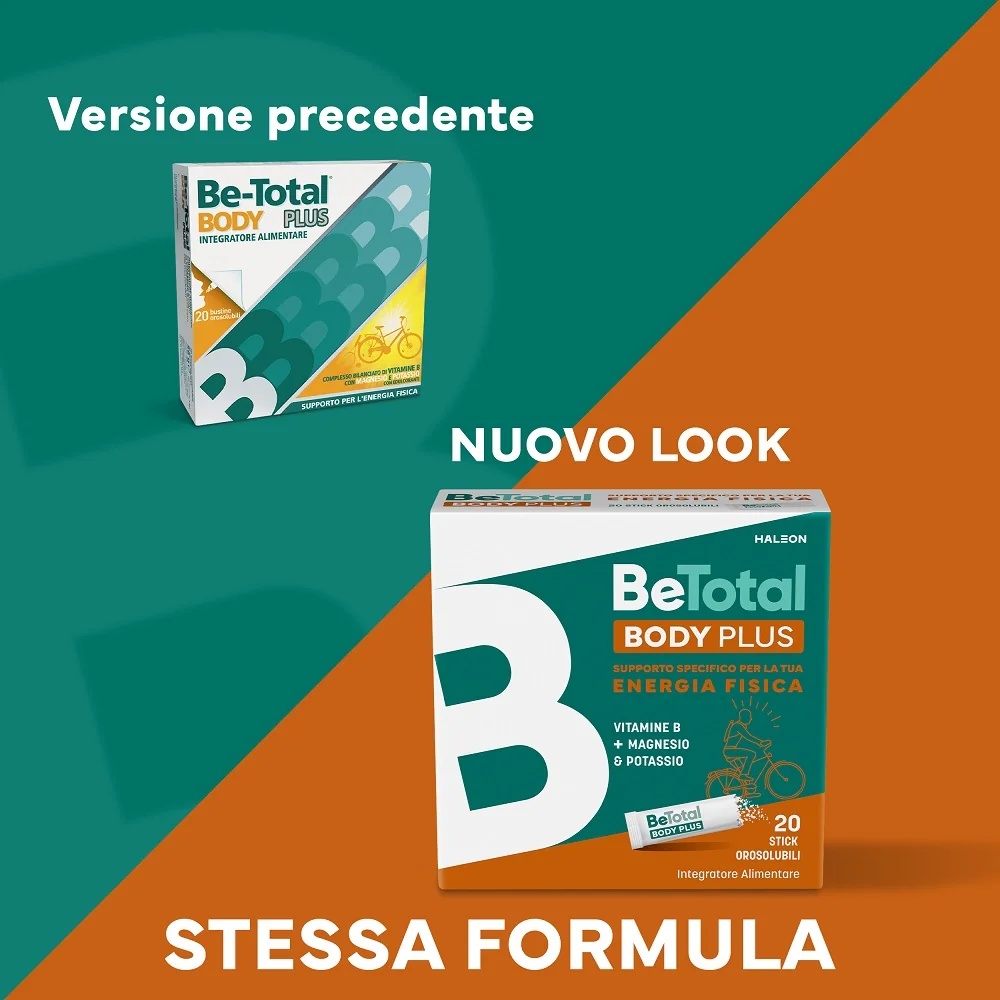 BE-TOTAL Be-Total Body Plus 20 sachets Complément alimentaire Magnésium et potassium Vitamine B pour adultes