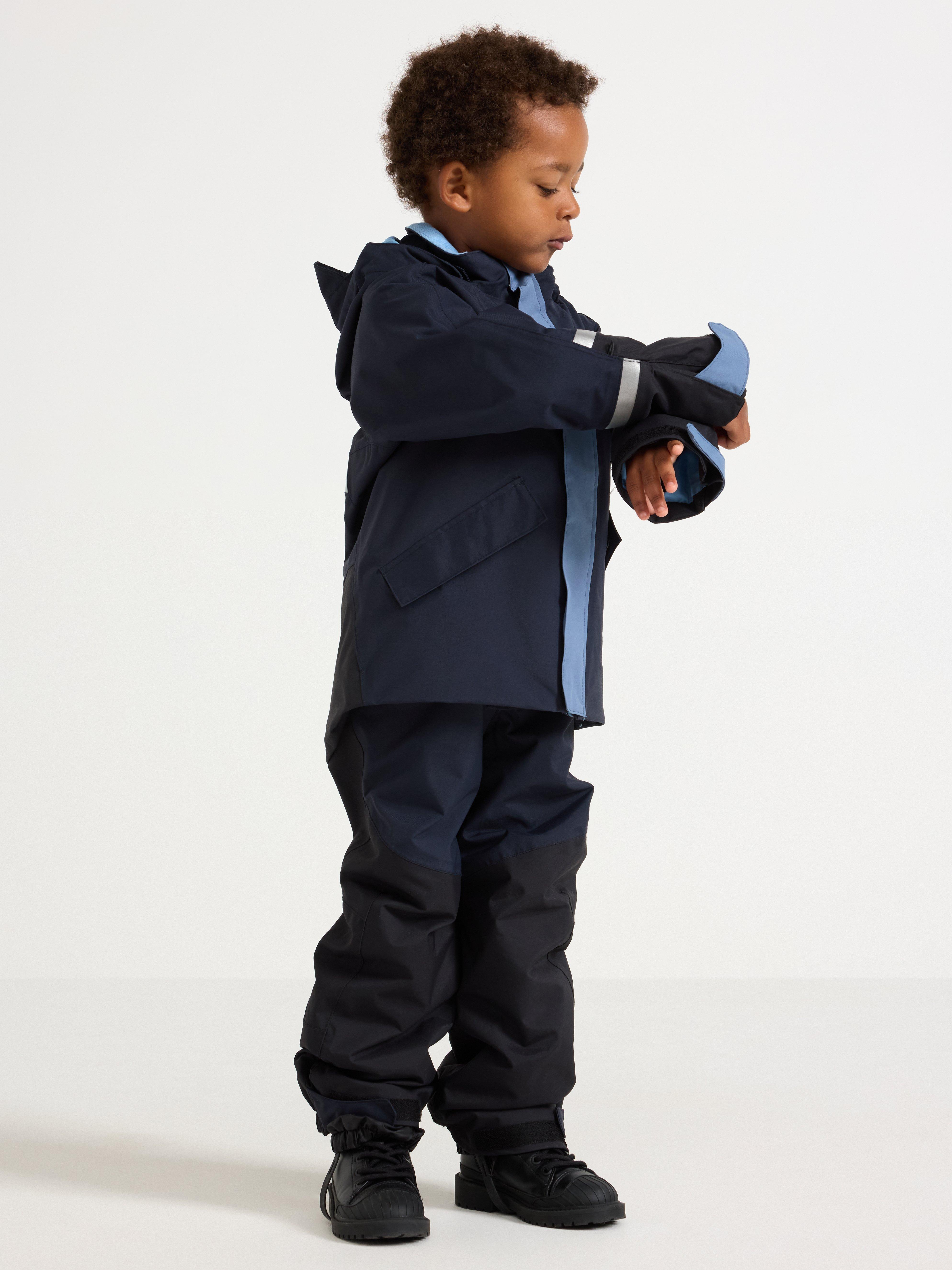 Chaqueta impermeable con mangas ajustables – Ropa deportiva infantil azul marino oscuro