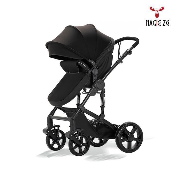 MagicZC Stroller, Newborn, Car Seat, 3-in-1 Baby Stroller, Reclining Position, for 0-3 Years, Convertible Bassinet, Black