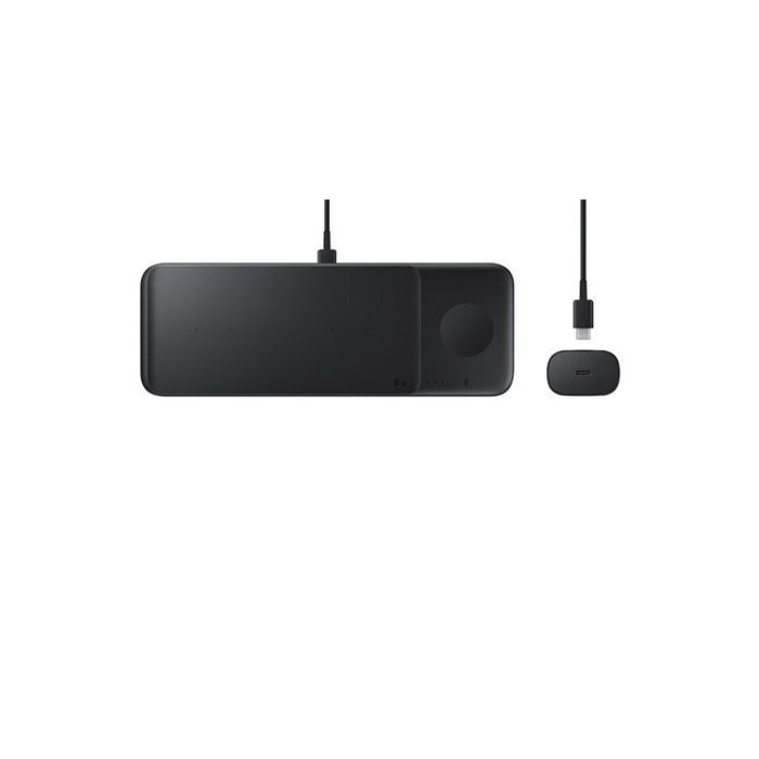 Station de chargement Trio - SAMSUNG - Noir - Chargeur induction - USB-C - 9W