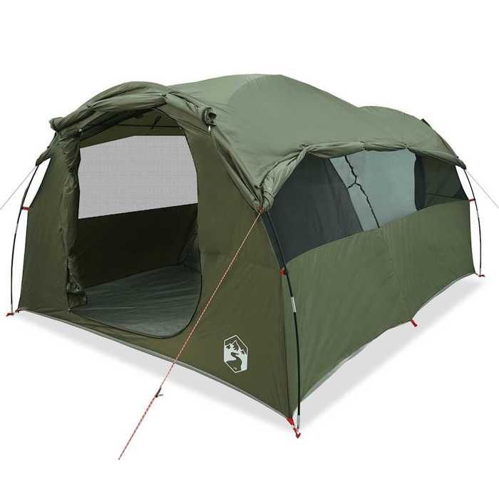 Tienda de campaña familiar tipo túnel vidaXL para 6 personas, color verde oliva, impermeable, para jardín, exteriores y camping, 4009575