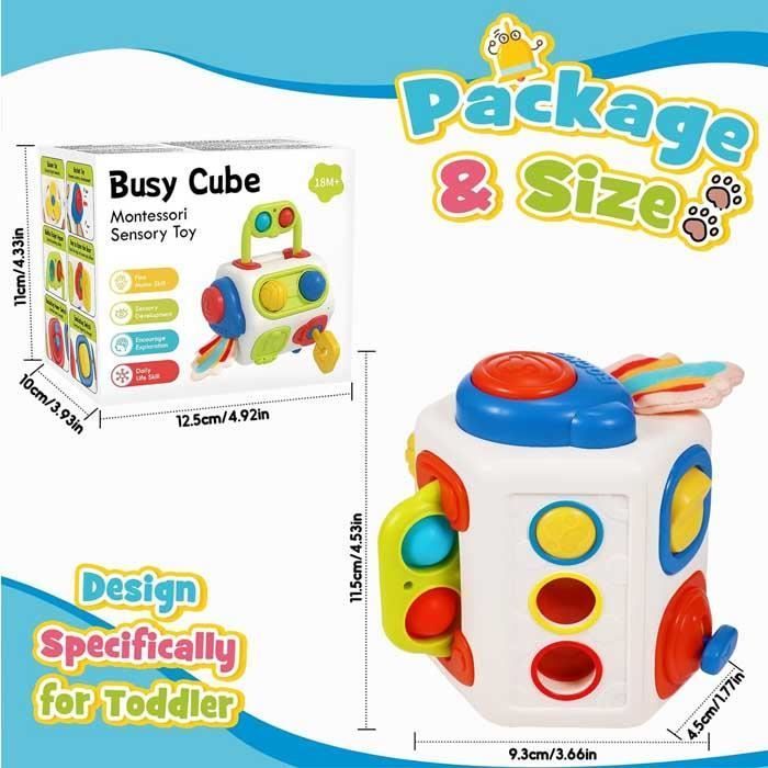 Cubo de actividades 9 en 1 para bebés, juguete para bebés de 6 a 18 meses, juegos para niños de 1 año, juguete para bebés de 1 a 2 años, regalo para bebés de 1 a 2 años, juguetes sensoriales Montessori.