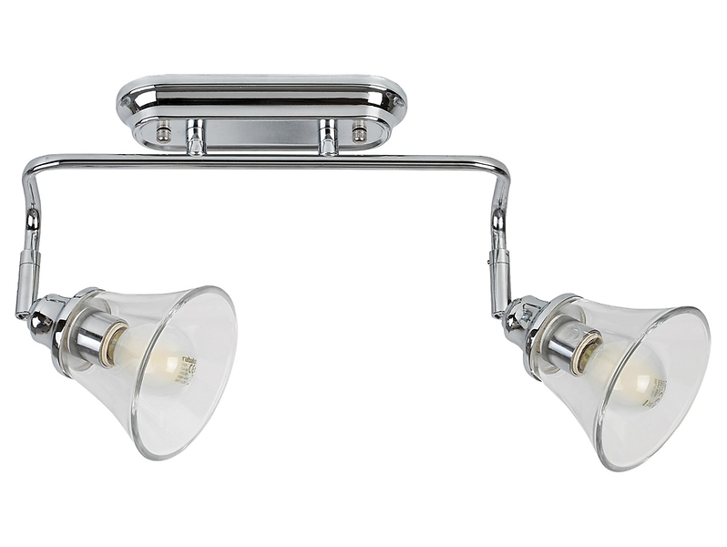 Lampa sufitowa łazienkowy Antoine 2-punktowy metalowa srebrna