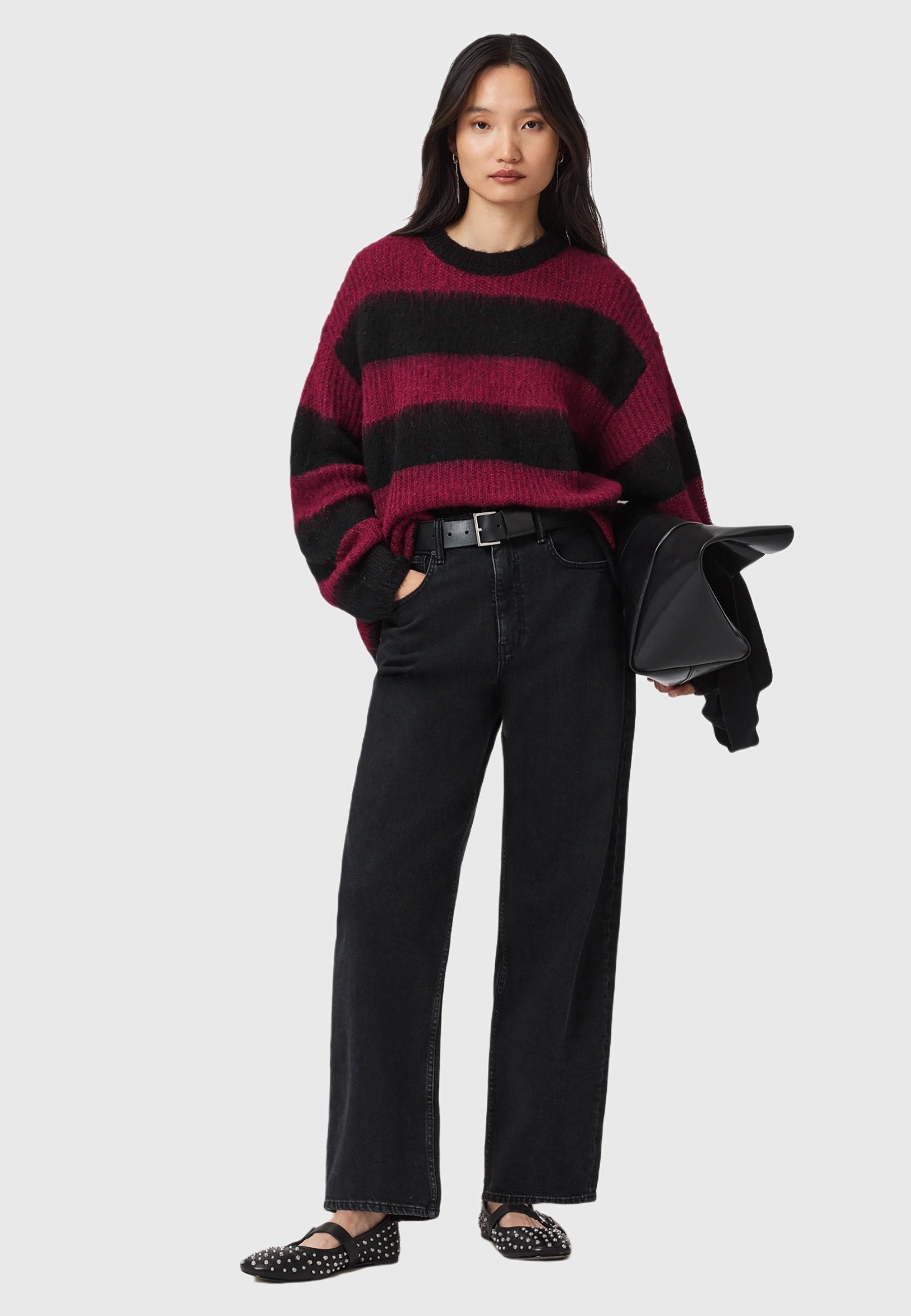AllSaints ONYX - Trui - zwart/rood