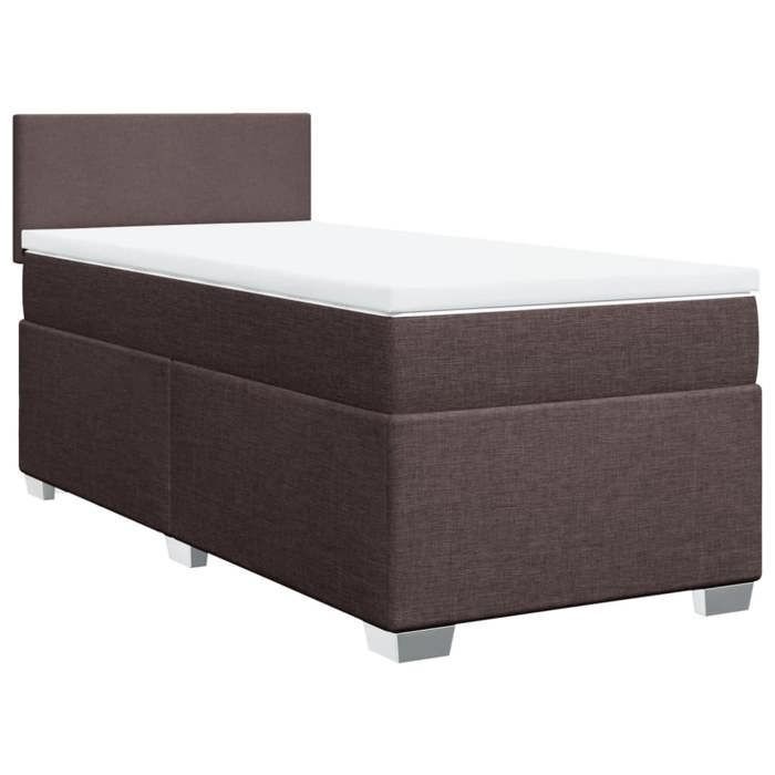 Struttura letto con materasso - Marrone scuro - 90x200 cm - Molle insacchettate - Massimo relax