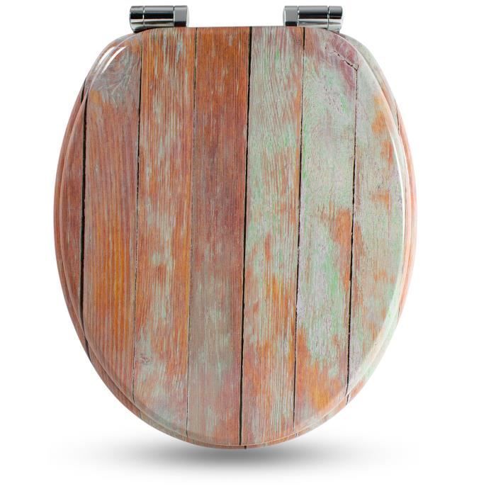 Sanfino® Wooden Toilet Seat with Soft Close, Superior Quality, Many Colourful Designs, Comfortable - 
