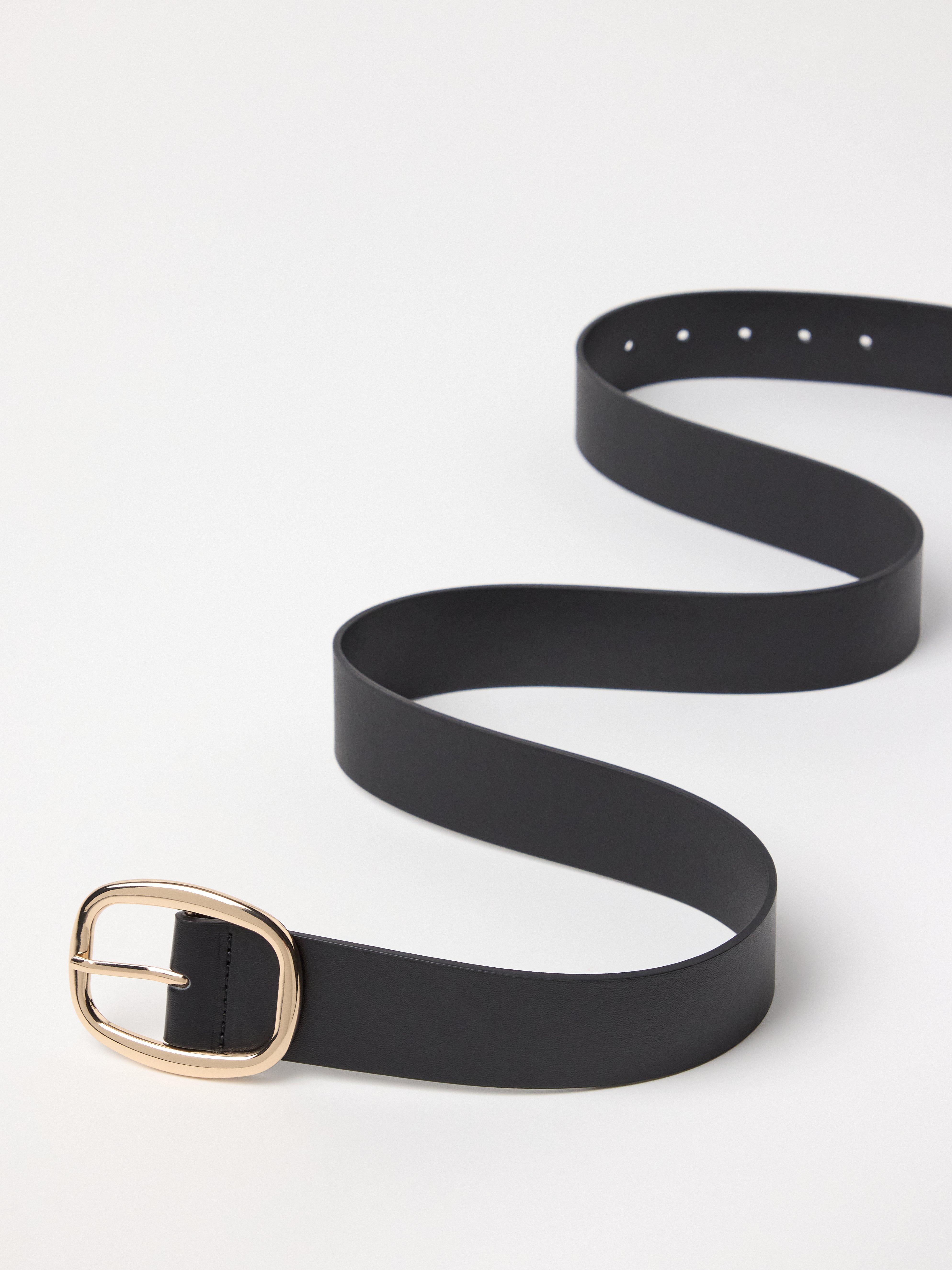 Ceinture large en simili cuir noir