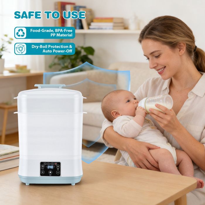 Sterilizzatore a vapore per biberon e accessori per l'alimentazione dei neonati