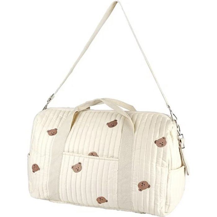 Bolso cambiador, bolso de hombro, bolso de lactancia, regalo para baby shower, tamaño XL, oso beige.