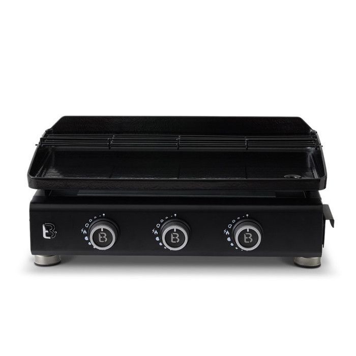 Silvia IIG Evo 3-burner gas griddle – BRASERO BY FAVEX - 7.95 kW – 67 x 34 cm ceramic-coated plate – Serves 10 – Cover included