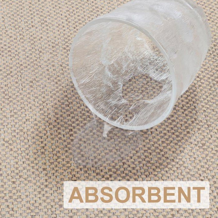 Tapis Cuisine Devant Evier 44 x 120cm, Antidérapant en Caoutchouc et Lavable, en Jute, Lin, Brun