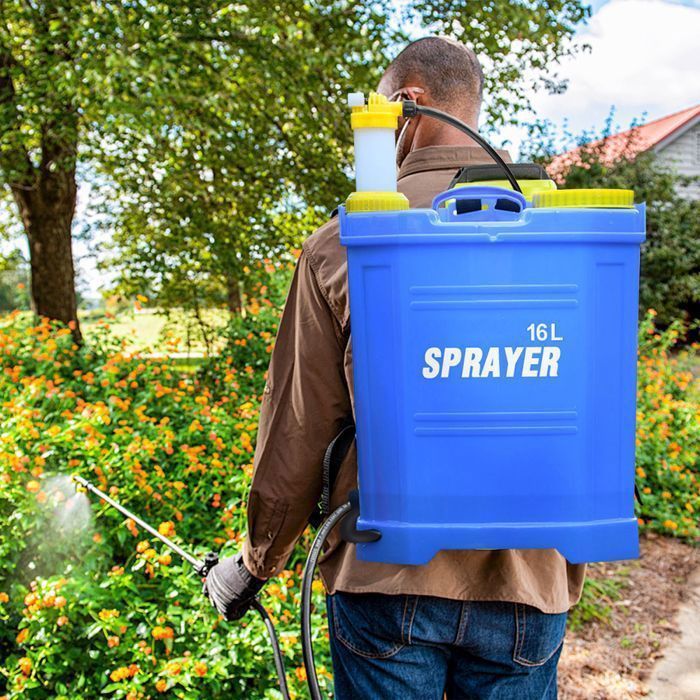 Pulverizador eléctrico a presión ERROLVES - Azul y amarillo - Pulverizador de pesticidas de una sola manguera de 16 litros
