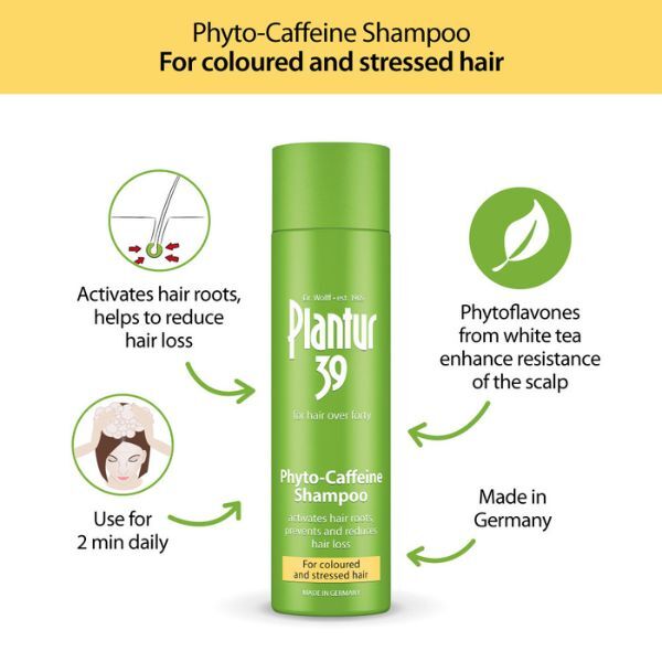 Plantur 39 Koffein-Shampoo für coloriertes und strapaziertes Haar, 3 x 250 ml
